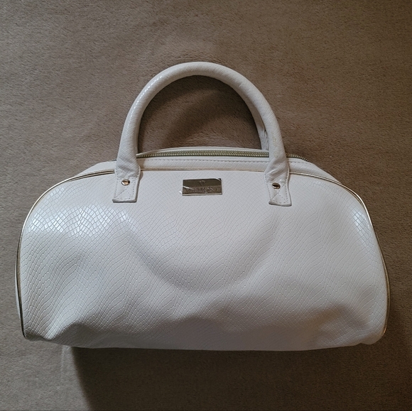 Valmont White & Gold Faux leather Handbag Lightweight - Picture 1 of 8